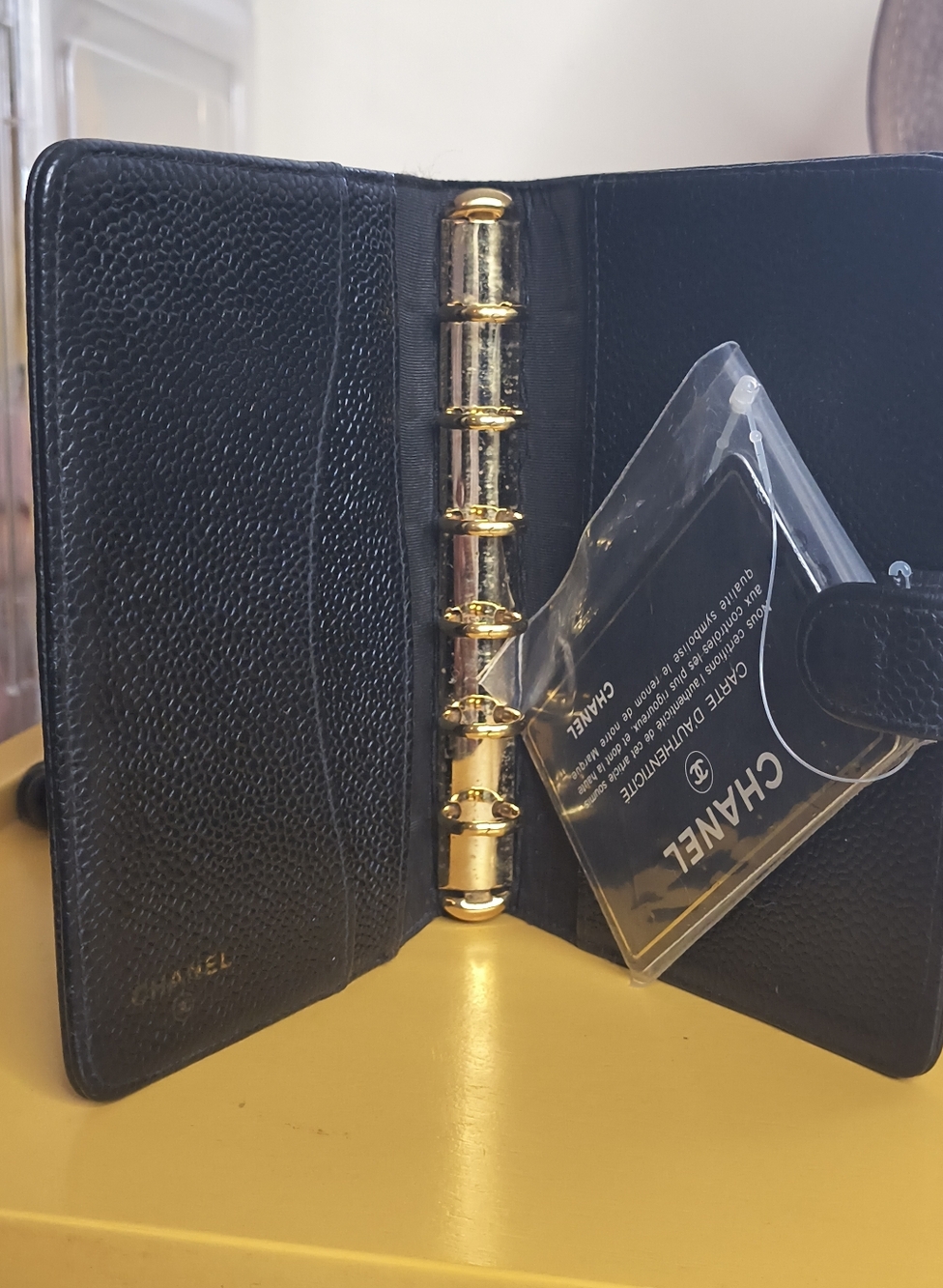 Chanel Vintage Black Caviar CC Personal/Small Agenda Planner Auth Card Authentic - Picture 5 of 8